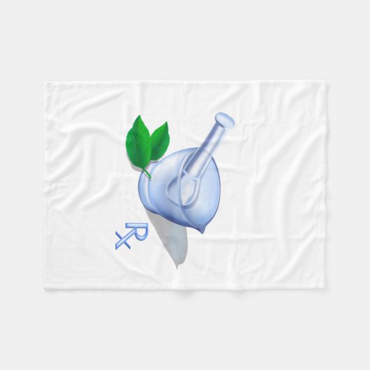 Couverture Polaire Symbole de pharmacie (Devant (Horizontal))