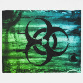 Couverture Polaire Symbole de risque biologique Noir Spraypaint vert (Devant (Horizontal))