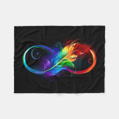 Couverture Polaire Symbole d'infini avec plume arc-en-ciel (Devant (Horizontal))