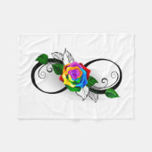 Couverture Polaire Symbole d'infini avec Rose arc-en-ciel (Devant (Horizontal))
