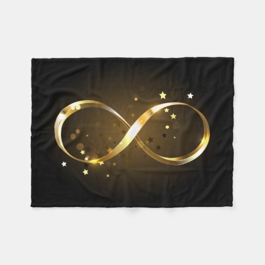 Couverture Polaire Symbole d'infini doré (Devant (Horizontal))