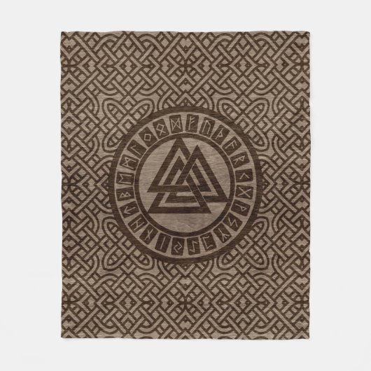 Couverture Polaire Symbole et runes de Valknut sur le motif celtique (Devant)