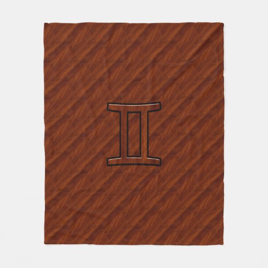 Couverture Polaire Symbole Gemini sur l'acajou Brown comme imprimé (Devant)