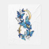 Couverture Polaire Symbole infini de papillons Morpho bleus (Devant)