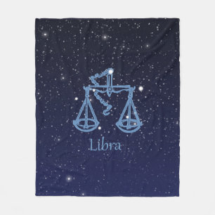 Couverture Polaire Symbole Libra Constellation et Zodiac avec étoiles