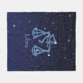 Couverture Polaire Symbole Libra Constellation et Zodiac avec étoiles (Devant (Horizontal))