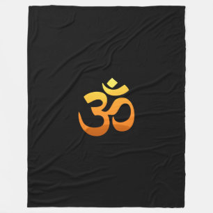 Couverture Polaire Symbole mantra Yoga Om Gold personnalisé