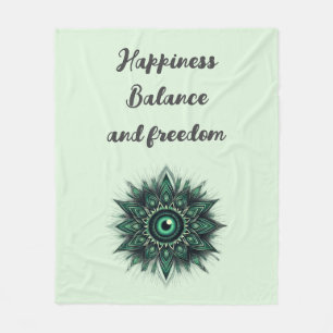 Couverture Polaire Symbole oculaire vert foncé du Monogramme sur vert