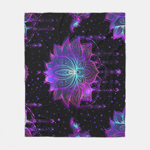 Couverture Polaire Symbole orange Lotus Fleur sans couture