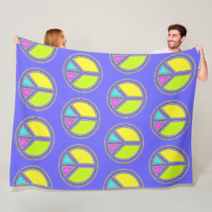 Couverture Polaire Symbole PAIX avec des couleurs remplies