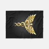 Couverture Polaire Symbole Polygonal Or Caduceus (Devant (Horizontal))