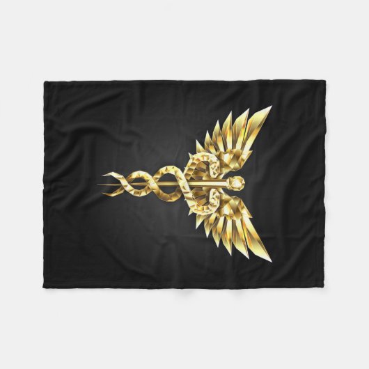 Couverture Polaire Symbole Polygonal Or Caduceus (Devant (Horizontal))