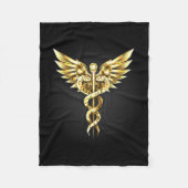 Couverture Polaire Symbole Polygonal Or Caduceus (Devant)