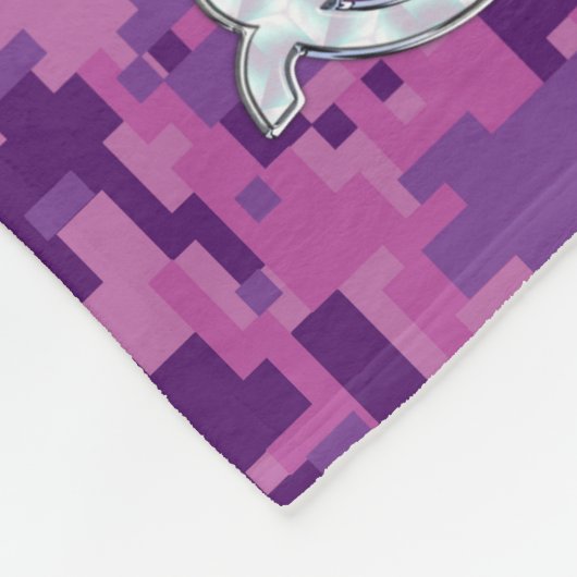 Couverture Polaire Symbole Virgo Zodiac Camouflage numérique Fuchsia  (Coin)