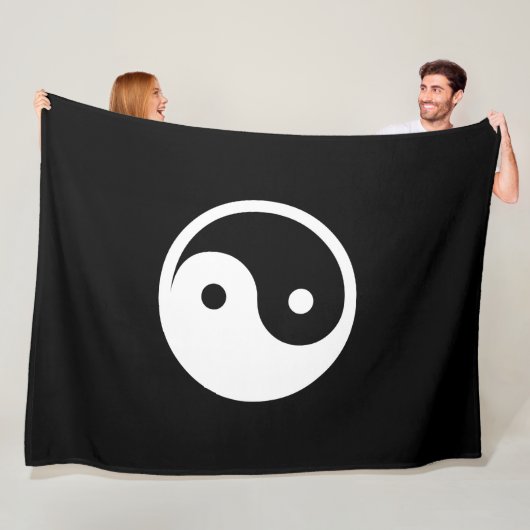 Couverture Polaire Symbole Yin Yang - tatouage solide design 2 (En situation)