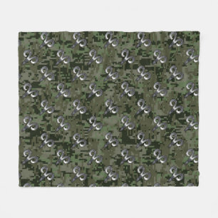 Couverture Polaire Symbole Zodiac Silver Aries sur Camo numérique ver