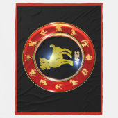 Couverture Polaire SYMBOLE Zodiaque Aries Astrologie Fleece Blanche (Devant)