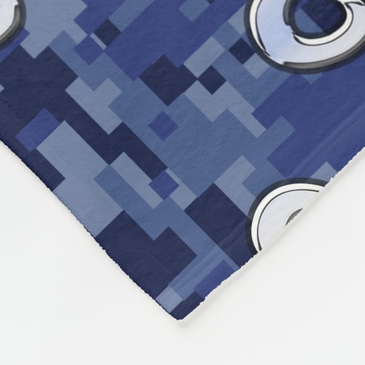 Couverture Polaire SYMBOLE Zodiaque Aries Camouflage numérique bleu (Coin)