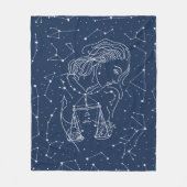 Couverture Polaire Symbole Zodiaque de la Girl Libra (Devant)