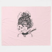 Couverture Polaire Symbole zodiaque masqué Lady Gemini et signe rose (Devant (Horizontal))