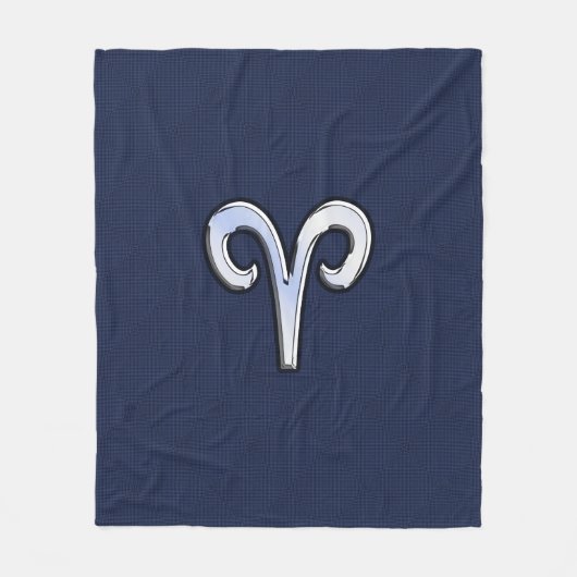 Couverture Polaire Symbole Zodiaque moderne Aries bleu Carbone Fibre  (Devant)