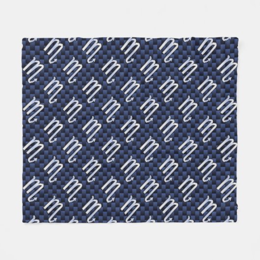 Couverture Polaire SYMBOLE Zodiaque Scorpio Argent Marine Fibre de ca (Devant (Horizontal))