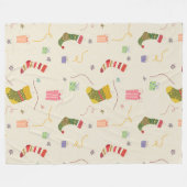 Couverture Polaire Symboles colorés de Noël Arrière - plan modifiable (Devant (Horizontal))