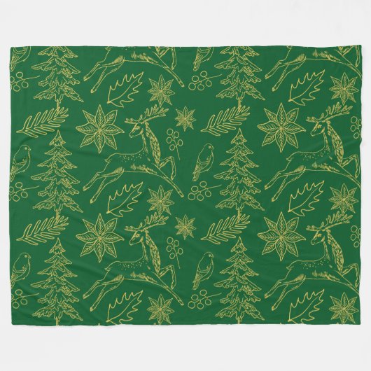 Couverture Polaire Symboles de Noël motif (Devant (Horizontal))