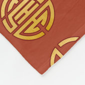 Couverture Polaire Symboles Fu Lu Shou : Fortune, Prospérité, Longévi (Coin)