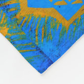 Couverture Polaire symboles tantric d'or sur le bleu (Coin)