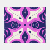 Couverture Polaire Symmetrical Abstract Pattern in Purple and White (Devant (Horizontal))