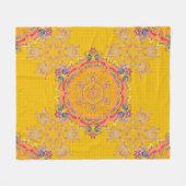 Couverture Polaire Symmétrie décorative arabesque. Beige, rose et jau (Devant (Horizontal))