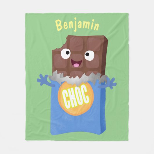 Couverture Polaire Sympa chocolat chocolat bonbon bar personnage de d (Devant)