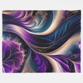 Couverture Polaire Symphonie florale - Purple profond et Abstrait d'o (Devant (Horizontal))