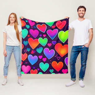 Couverture Polaire Symphonie Neon Heart