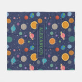 Couverture Polaire Système solaire avec Soleil et Planètes Personnali (Devant (Horizontal))