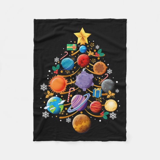 Couverture Polaire Système solaire Planètes Arbre de Noël Astronomie  (Devant)