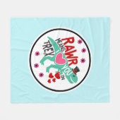 Couverture Polaire T-Rex dans un Top Hat Rawr signifie que je t'aime  (Devant (Horizontal))