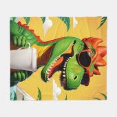 Couverture Polaire T-Rex Dinosaur Drôle (Devant (Horizontal))