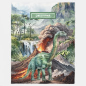 Couverture Polaire T-Rex Dinosaur personnalisé Anniversaire Couvertur (Devant)