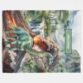Couverture Polaire T-Rex Dinosaur personnalisé Anniversaire Couvertur (Devant (Horizontal))