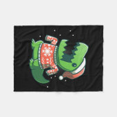 Couverture Polaire T-rex Noël Amusement Dinosaure Ugly Saurus (Devant (Horizontal))