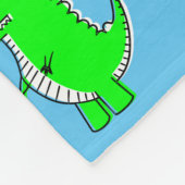 Couverture Polaire T-Rex Vert Mignonne Sur Bleu (Coin)