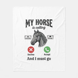 Couverture Polaire T-Shirt_1 de gravure vintage d'appel de cheval drô