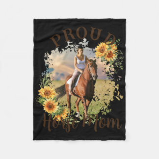 Couverture Polaire T Shirt Accenté de Texte de Photo de Cheval de Com