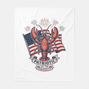 Couverture Polaire T-shirt avec gravure vintage du drapeau du homard