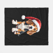 Couverture Polaire T-shirt Beagle à manches longues pour chien de Noë (Devant (Horizontal))