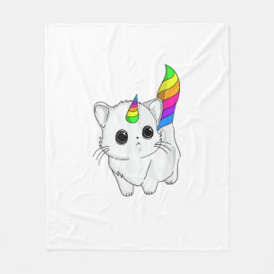 Couverture Polaire T-shirt Caticorn Licorne Chat Chemise Arc-en-ciel