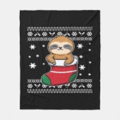Couverture Polaire T-shirt classique de Noël Sloth (Devant)