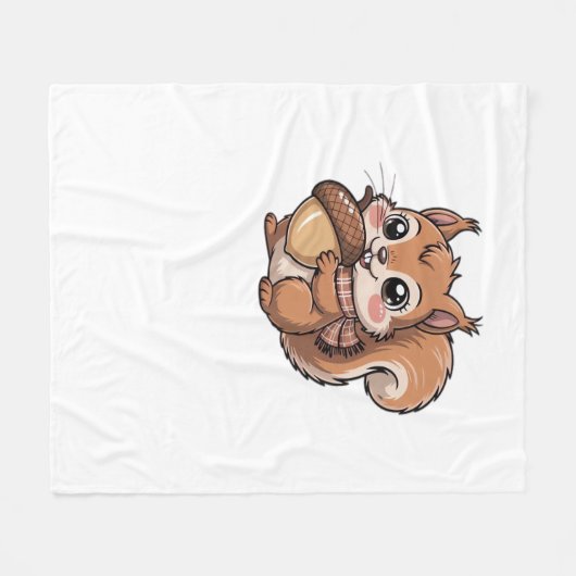 Couverture Polaire T-shirt classique écureuil d'automne (Devant (Horizontal))